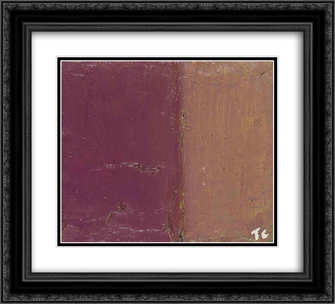 Du cote de la Drome 22x20 Black Ornate Wood Framed Art Print Poster with Double Matting by Tal Coat, Pierre