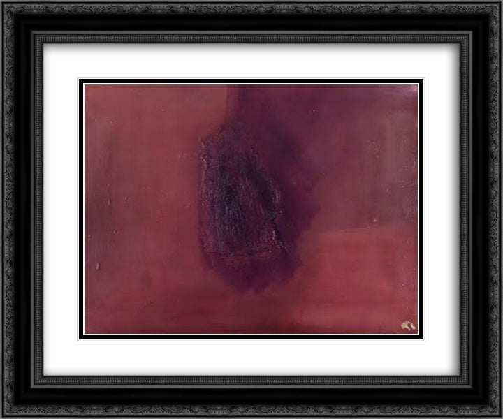 Enigmatique 24x20 Black Ornate Wood Framed Art Print Poster with Double Matting by Tal Coat, Pierre