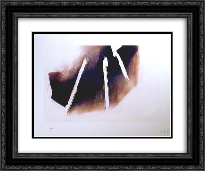 Et vient la nuit 24x20 Black Ornate Wood Framed Art Print Poster with Double Matting by Tal Coat, Pierre