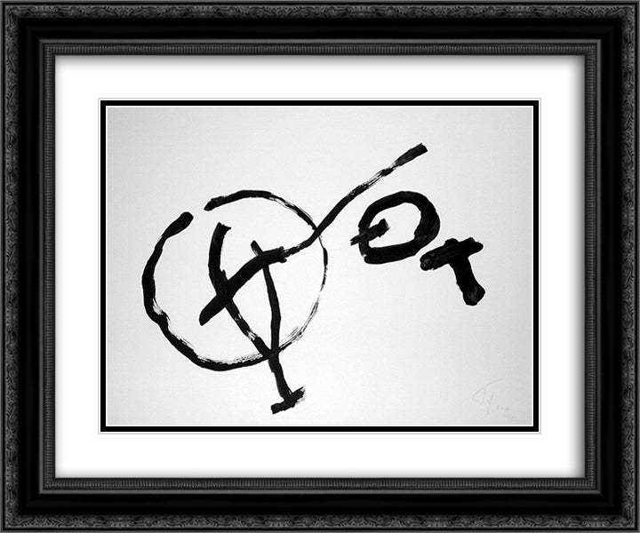 Solitude dans la Plaine 24x20 Black Ornate Wood Framed Art Print Poster with Double Matting by Tal Coat, Pierre