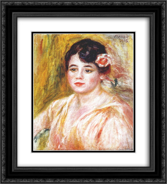 Adele besson 20x22 Black Ornate Wood Framed Art Print Poster with Double Matting by Renoir, Pierre Auguste