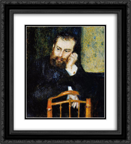 Alfred Sisley 20x22 Black Ornate Wood Framed Art Print Poster with Double Matting by Renoir, Pierre Auguste