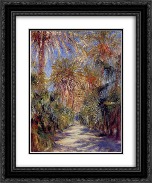 Algiers, the Garden of Essai 20x24 Black Ornate Wood Framed Art Print Poster with Double Matting by Renoir, Pierre Auguste