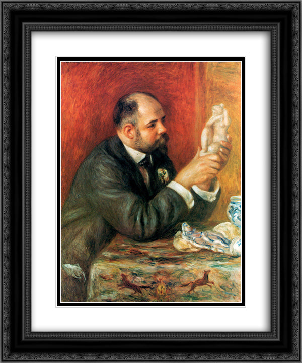 Ambroise Vollard 20x24 Black Ornate Wood Framed Art Print Poster with Double Matting by Renoir, Pierre Auguste