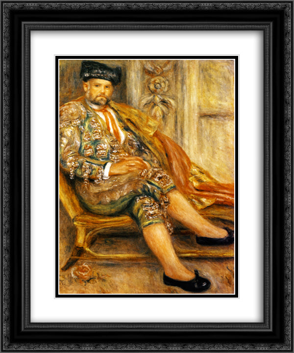 Ambroise Vollard Portrait 20x24 Black Ornate Wood Framed Art Print Poster with Double Matting by Renoir, Pierre Auguste