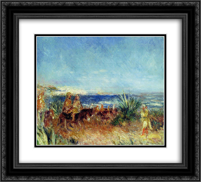 Arabs by the Sea 22x20 Black Ornate Wood Framed Art Print Poster with Double Matting by Renoir, Pierre Auguste