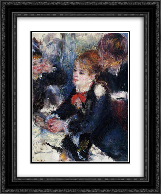 At the Milliner`s 20x24 Black Ornate Wood Framed Art Print Poster with Double Matting by Renoir, Pierre Auguste