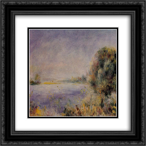 Banks of the River 20x20 Black Ornate Wood Framed Art Print Poster with Double Matting by Renoir, Pierre Auguste