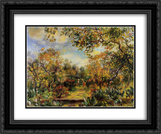 Beaulieu Landscape 24x20 Black Ornate Wood Framed Art Print Poster with Double Matting by Renoir, Pierre Auguste