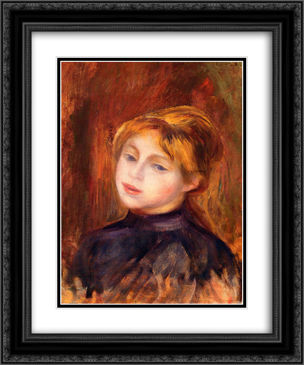 Catulle Mendez 20x24 Black Ornate Wood Framed Art Print Poster with Double Matting by Renoir, Pierre Auguste