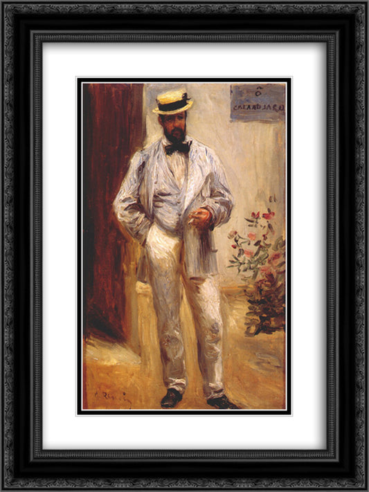 Charles le Coeur 18x24 Black Ornate Wood Framed Art Print Poster with Double Matting by Renoir, Pierre Auguste