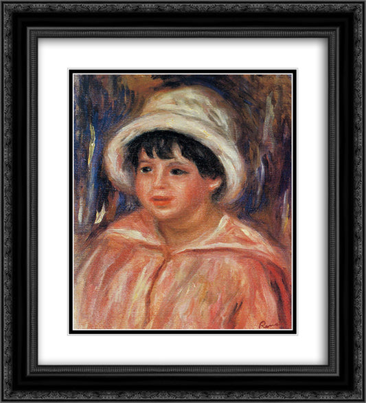 Claude Renoir 20x22 Black Ornate Wood Framed Art Print Poster with Double Matting by Renoir, Pierre Auguste