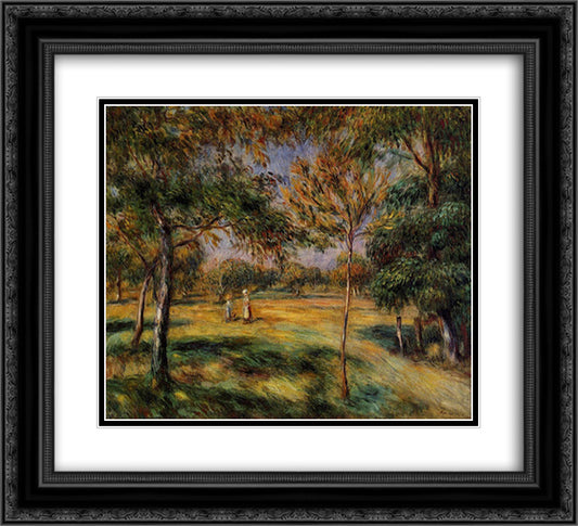 Clearing 22x20 Black Ornate Wood Framed Art Print Poster with Double Matting by Renoir, Pierre Auguste