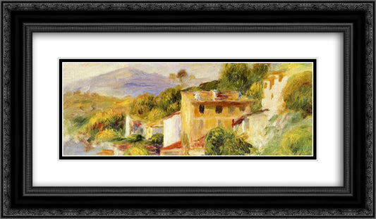 Coastal Landscape 24x14 Black Ornate Wood Framed Art Print Poster with Double Matting by Renoir, Pierre Auguste