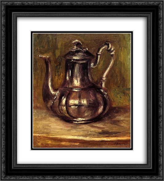 Coffee Pot 20x22 Black Ornate Wood Framed Art Print Poster with Double Matting by Renoir, Pierre Auguste
