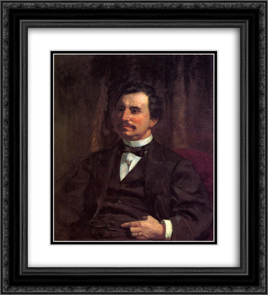 Colonel Barton Howard Jenks 20x22 Black Ornate Wood Framed Art Print Poster with Double Matting by Renoir, Pierre Auguste