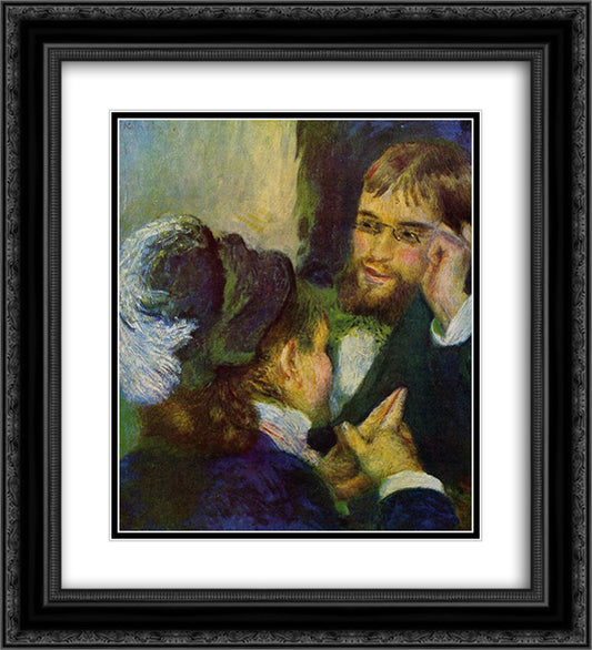 Conversation 20x22 Black Ornate Wood Framed Art Print Poster with Double Matting by Renoir, Pierre Auguste