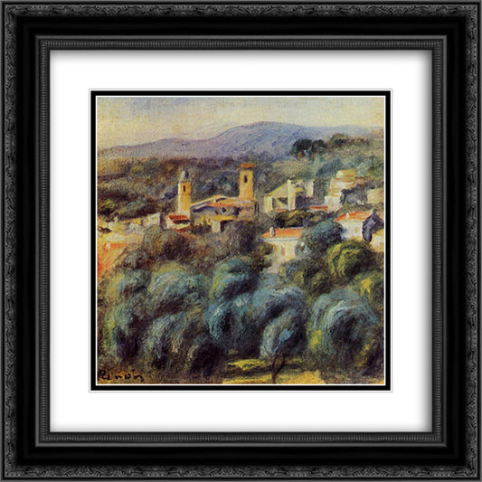 Cros de Cagnes 20x20 Black Ornate Wood Framed Art Print Poster with Double Matting by Renoir, Pierre Auguste