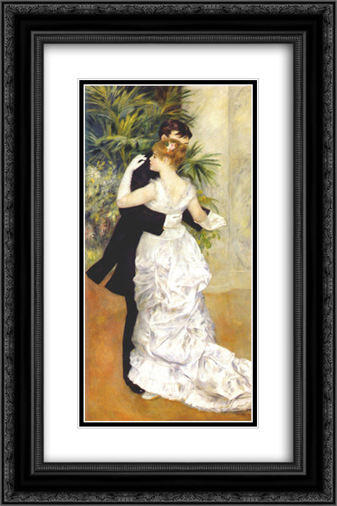 Dance in the City 16x24 Black Ornate Wood Framed Art Print Poster with Double Matting by Renoir, Pierre Auguste