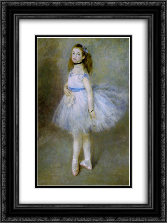 Dancer 18x24 Black Ornate Wood Framed Art Print Poster with Double Matting by Renoir, Pierre Auguste