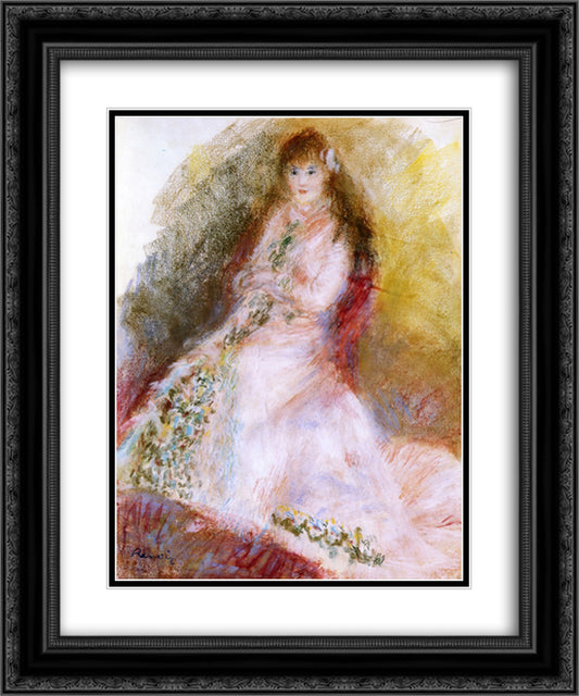 Ellen Andree 20x24 Black Ornate Wood Framed Art Print Poster with Double Matting by Renoir, Pierre Auguste