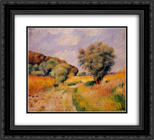 Fields of Wheat 22x20 Black Ornate Wood Framed Art Print Poster with Double Matting by Renoir, Pierre Auguste
