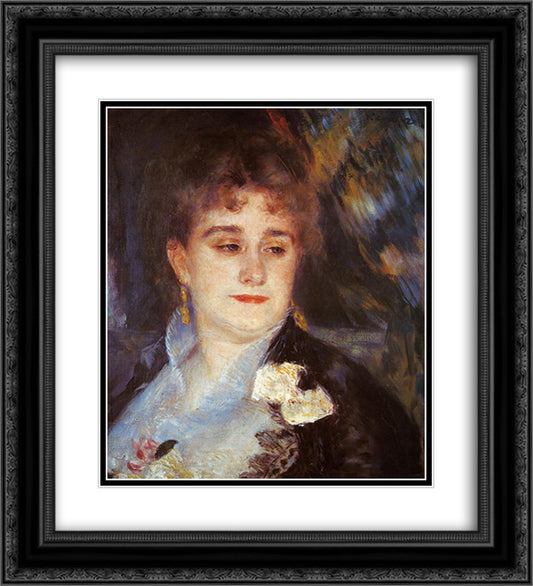 First Portrait of Madame Georges Charpeitier 20x22 Black Ornate Wood Framed Art Print Poster with Double Matting by Renoir, Pierre Auguste