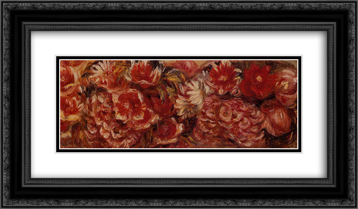 Floral Headband 24x14 Black Ornate Wood Framed Art Print Poster with Double Matting by Renoir, Pierre Auguste