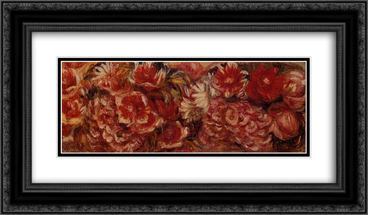 Floral Headband 24x14 Black Ornate Wood Framed Art Print Poster with Double Matting by Renoir, Pierre Auguste