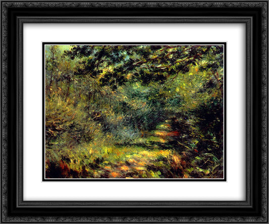 Forest Path 24x20 Black Ornate Wood Framed Art Print Poster with Double Matting by Renoir, Pierre Auguste