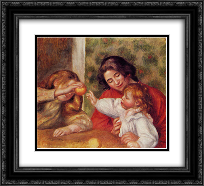 Gabrielle, Jean and a Little Girl 22x20 Black Ornate Wood Framed Art Print Poster with Double Matting by Renoir, Pierre Auguste