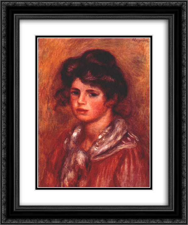 Gabrielle 20x24 Black Ornate Wood Framed Art Print Poster with Double Matting by Renoir, Pierre Auguste