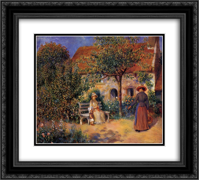 Garden Scene in Brittany 22x20 Black Ornate Wood Framed Art Print Poster with Double Matting by Renoir, Pierre Auguste