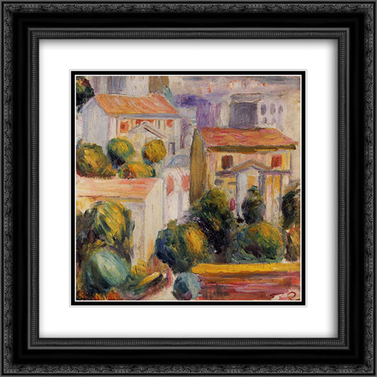 House at Cagnes 20x20 Black Ornate Wood Framed Art Print Poster with Double Matting by Renoir, Pierre Auguste