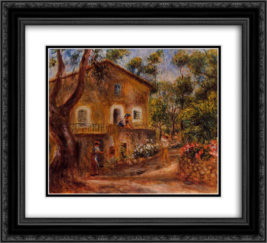 House in Collett at Cagnes 22x20 Black Ornate Wood Framed Art Print Poster with Double Matting by Renoir, Pierre Auguste