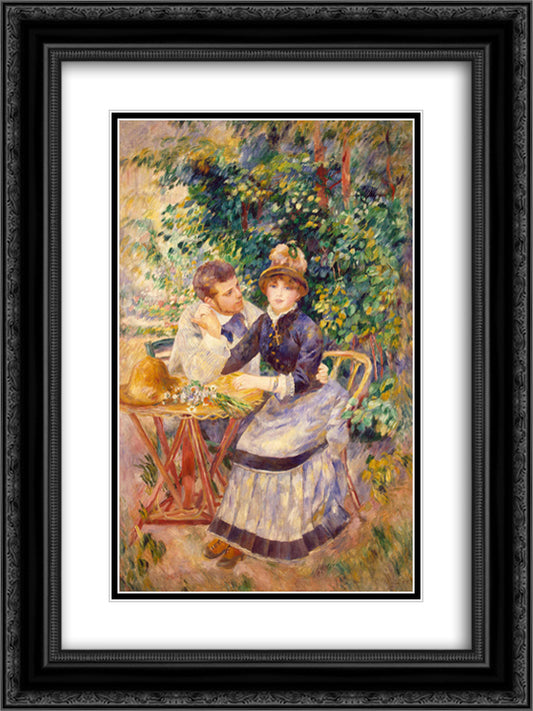 In the Garden 18x24 Black Ornate Wood Framed Art Print Poster with Double Matting by Renoir, Pierre Auguste