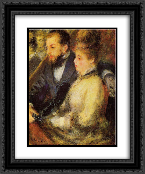 In the Loge 20x24 Black Ornate Wood Framed Art Print Poster with Double Matting by Renoir, Pierre Auguste