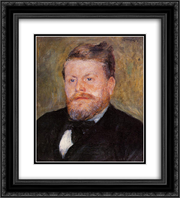 Jacques Eugene Spuller 20x22 Black Ornate Wood Framed Art Print Poster with Double Matting by Renoir, Pierre Auguste