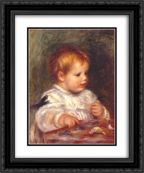 Jacques fray as a baby 20x24 Black Ornate Wood Framed Art Print Poster with Double Matting by Renoir, Pierre Auguste