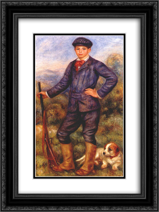 Jean Renoir as a Hunter 18x24 Black Ornate Wood Framed Art Print Poster with Double Matting by Renoir, Pierre Auguste