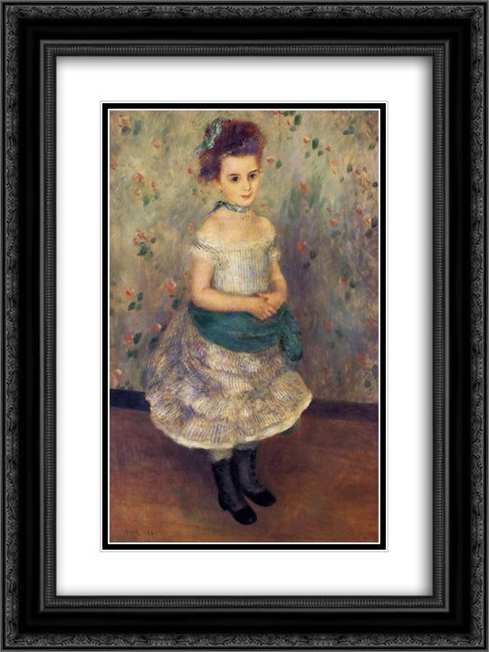 Jeanne Durand Ruel 18x24 Black Ornate Wood Framed Art Print Poster with Double Matting by Renoir, Pierre Auguste