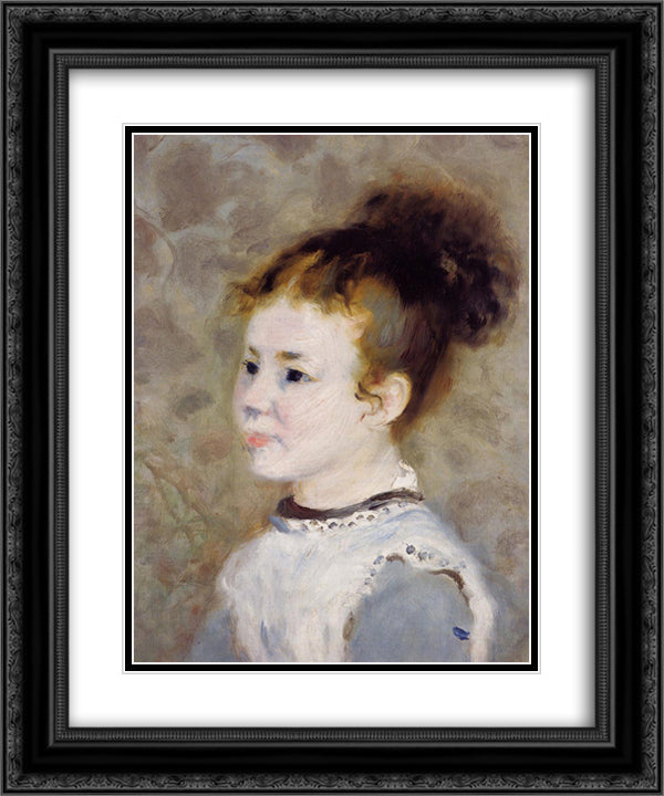 Jeanne Sisley 20x24 Black Ornate Wood Framed Art Print Poster with Double Matting by Renoir, Pierre Auguste