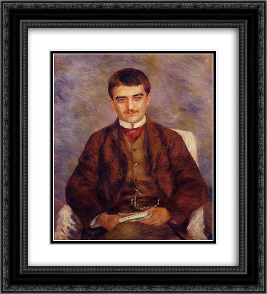 Joseph Durand Ruel 20x22 Black Ornate Wood Framed Art Print Poster with Double Matting by Renoir, Pierre Auguste