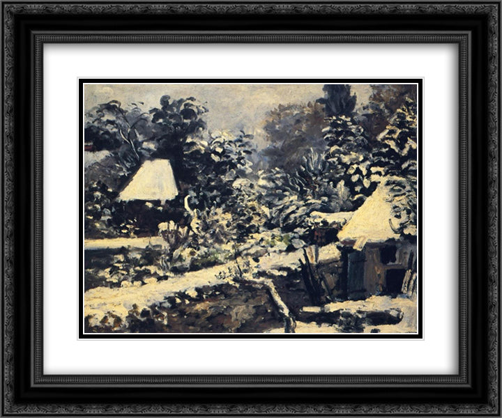 Landscape 24x20 Black Ornate Wood Framed Art Print Poster with Double Matting by Renoir, Pierre Auguste