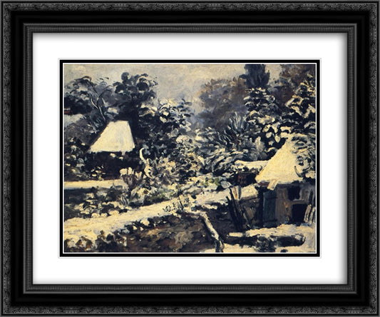 Landscape 24x20 Black Ornate Wood Framed Art Print Poster with Double Matting by Renoir, Pierre Auguste