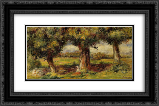 Landscape near Pont Aven 24x16 Black Ornate Wood Framed Art Print Poster with Double Matting by Renoir, Pierre Auguste