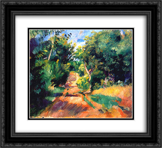 Landscape Near Varengeville 22x20 Black Ornate Wood Framed Art Print Poster with Double Matting by Renoir, Pierre Auguste