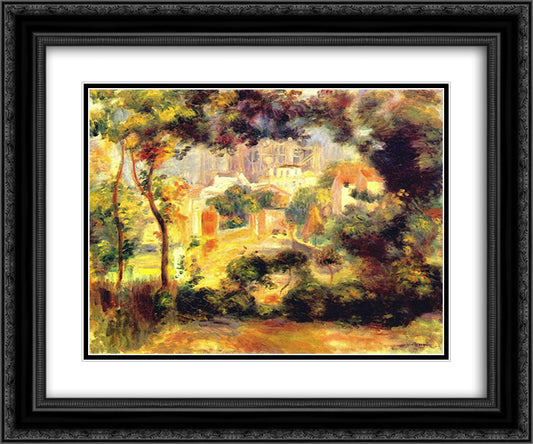 Looking out at the Sacre Coeur 24x20 Black Ornate Wood Framed Art Print Poster with Double Matting by Renoir, Pierre Auguste