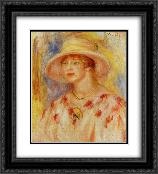 Lydia Sieligmann 20x22 Black Ornate Wood Framed Art Print Poster with Double Matting by Renoir, Pierre Auguste