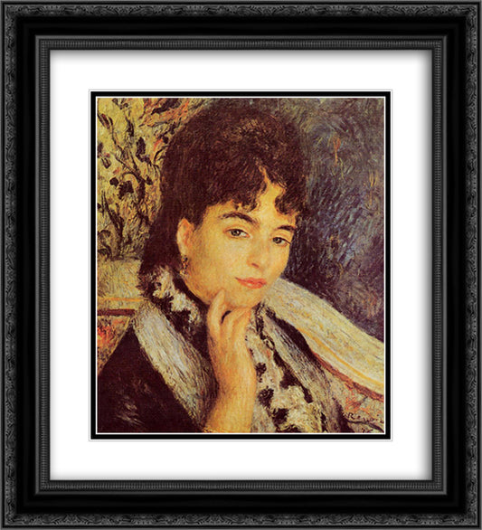 Madame Alphonse Daudet 20x22 Black Ornate Wood Framed Art Print Poster with Double Matting by Renoir, Pierre Auguste